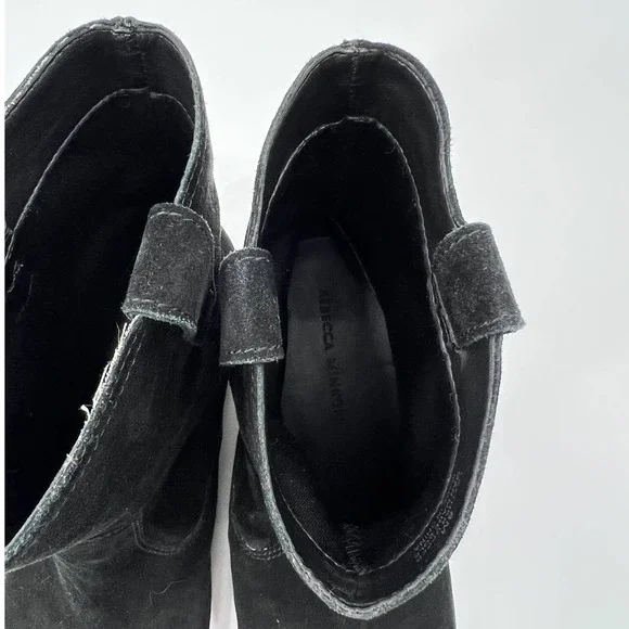REBECCA MINKOFF Chasidy Black Suede Booties size 8M - Picture 7 of 9